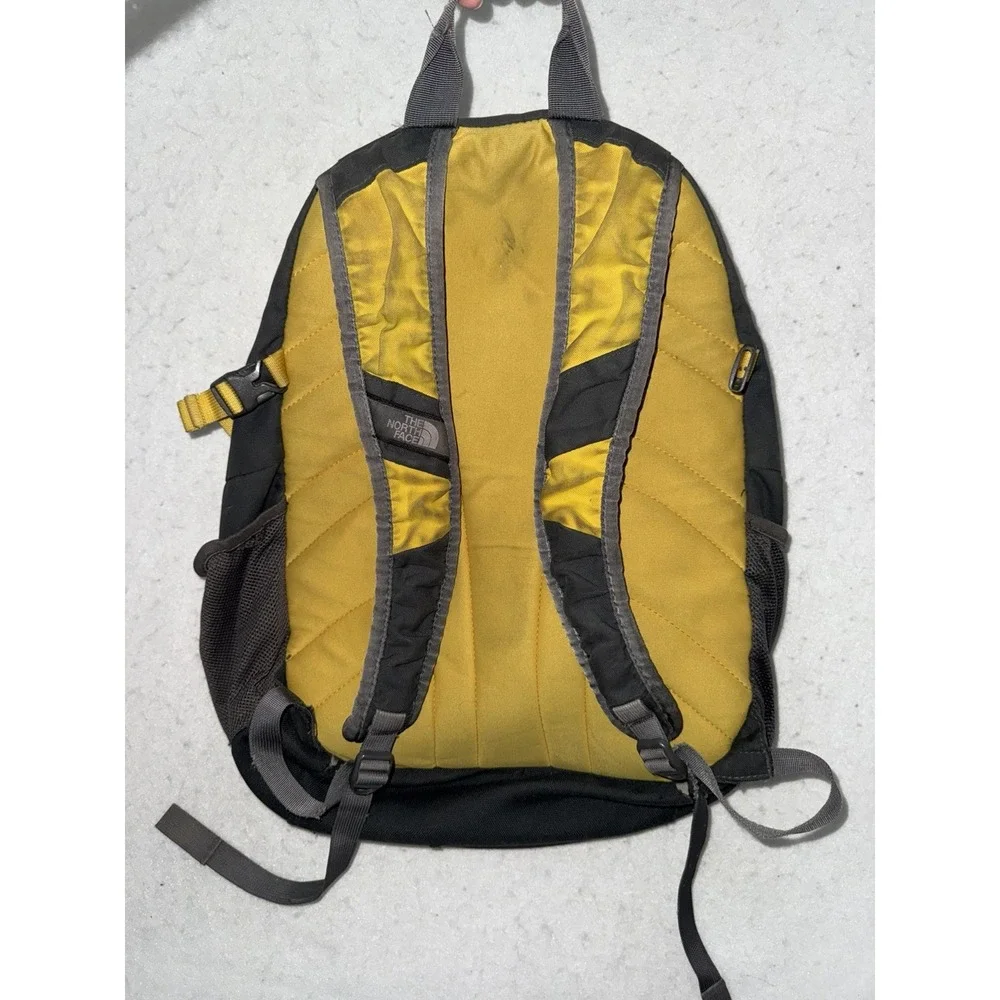 The North Face Wasatch Backpack Gray Yellow‎ Durable Outdoor Travel School Bag